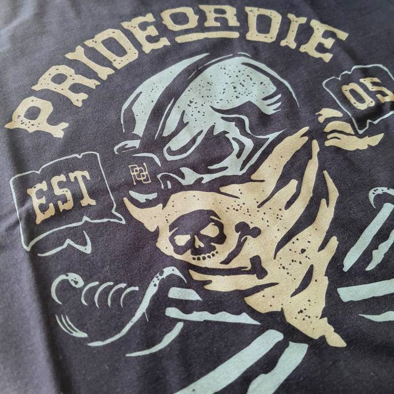 PRiDEorDiE Pirate  T-Shirt -black